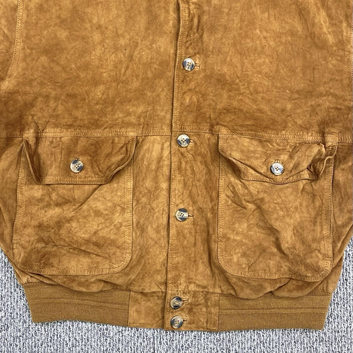 バルスタージャケット 54 キャメル ボタン スウェード スウェード