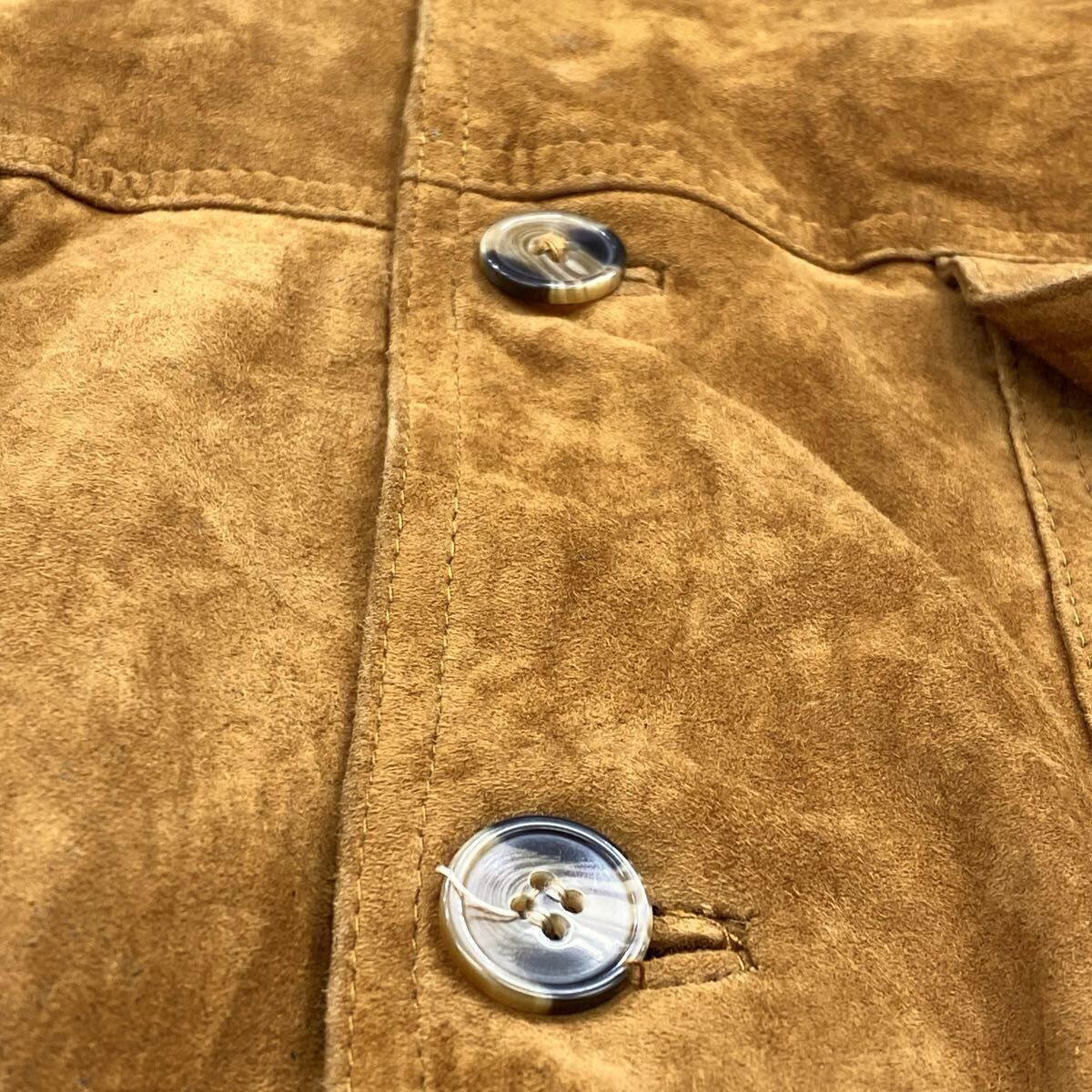 バルスタージャケット 54 キャメル ボタン スウェード スウェード