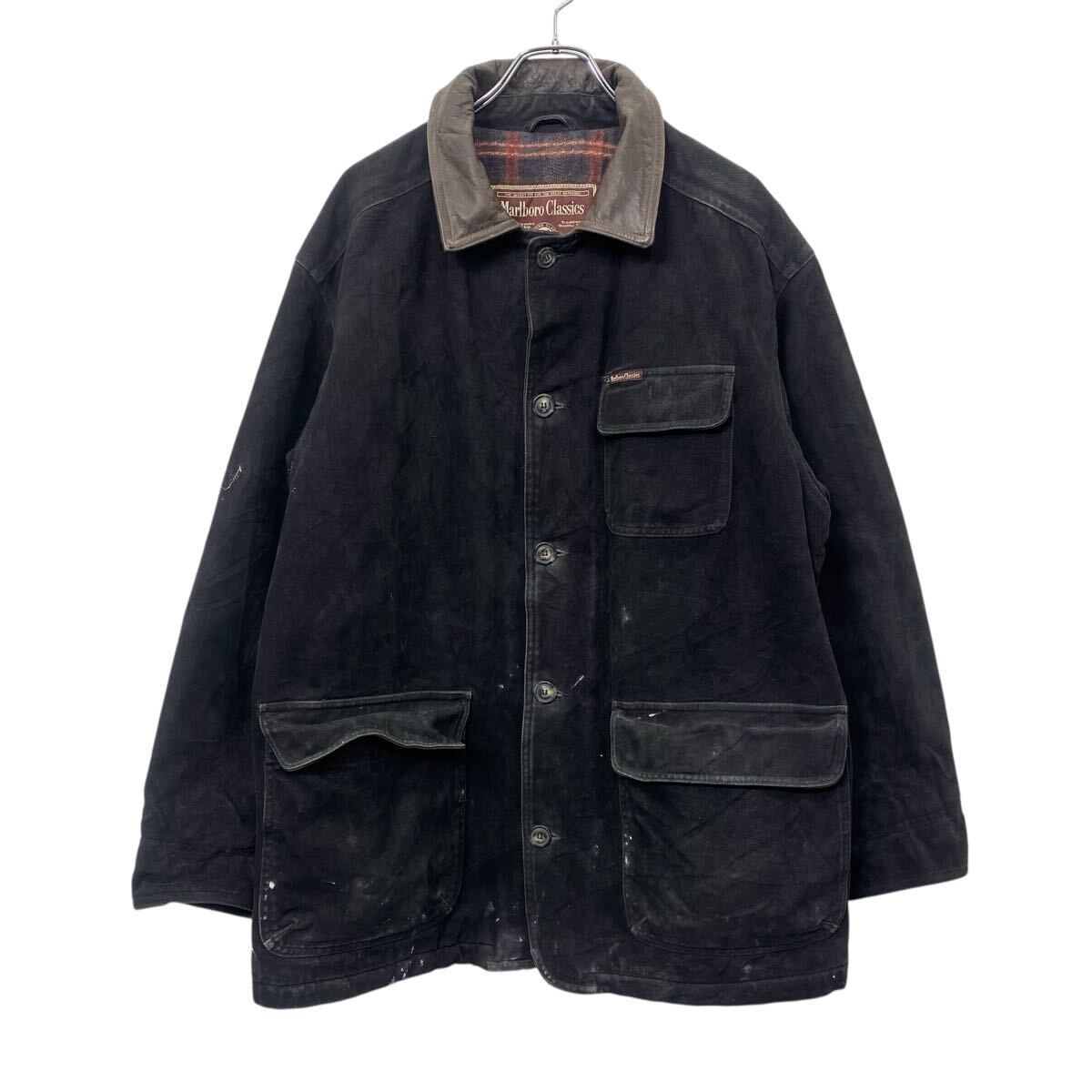 希少】 Marlboro Classics 本革切替 中綿ブルゾン L 黒 希少