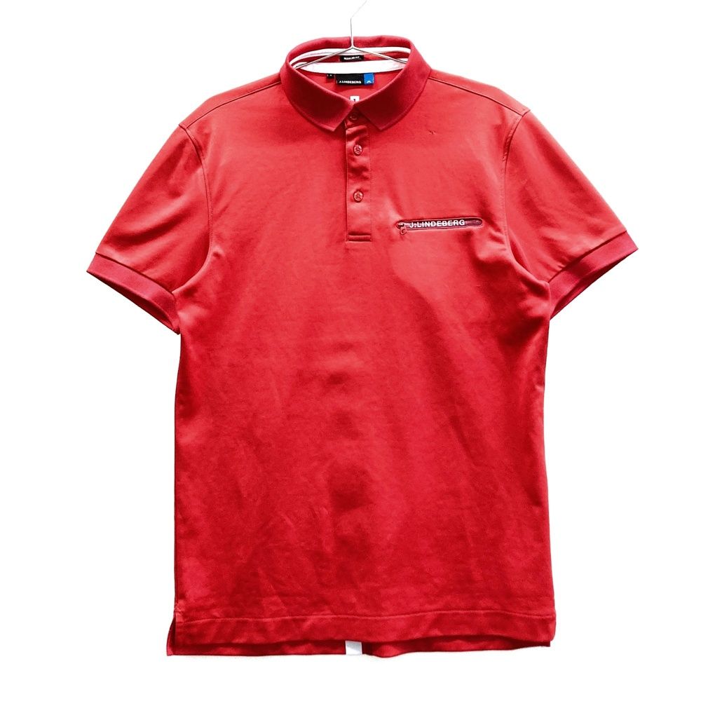 サイズ：S J.LINDEBERG ジェイリンドバーグ 半袖ポロシャツ レッド系