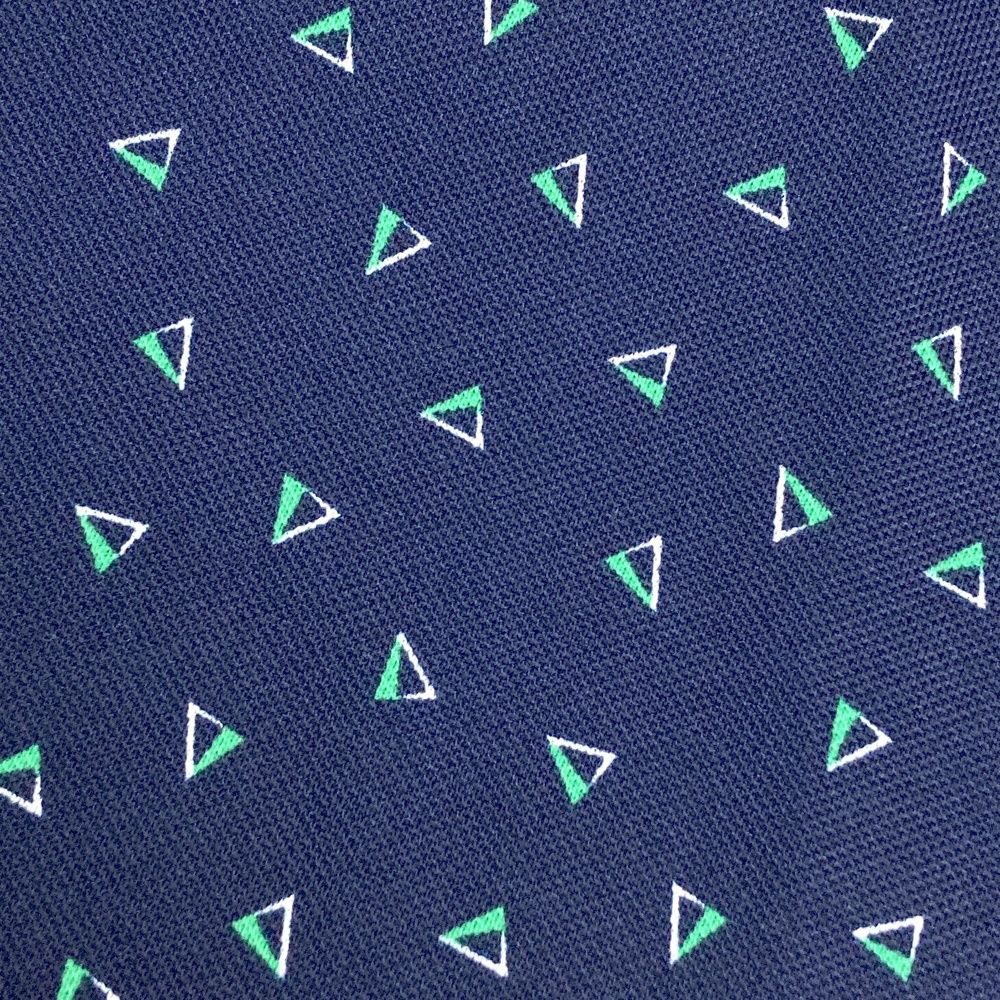 サイズ：XS RLX ラルフローレン 半袖ポロシャツ 総柄 ネイビー系