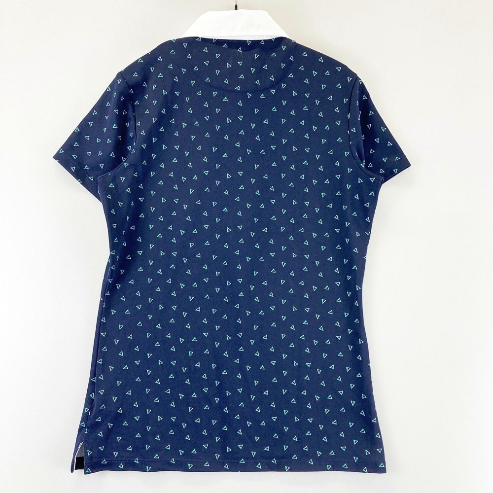 サイズ：XS RLX ラルフローレン 半袖ポロシャツ 総柄 ネイビー系