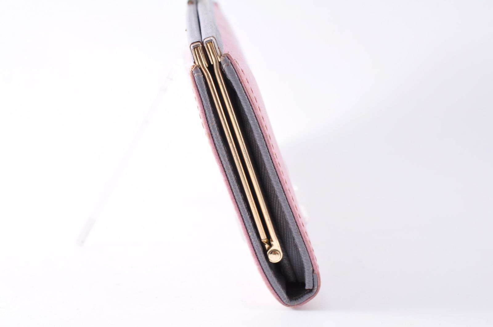 Paul Smith ポールスミス がま口 Long Wallet 長財布 Ladies レディース Pink Gray ピンク グレー Gold Logo ゴールド ロゴ Paul Smith ポールスミス がま口 Long Wallet 長財布 Ladies レディース Pink Gray ピンク グレー Gold Logo ゴールド ロゴ