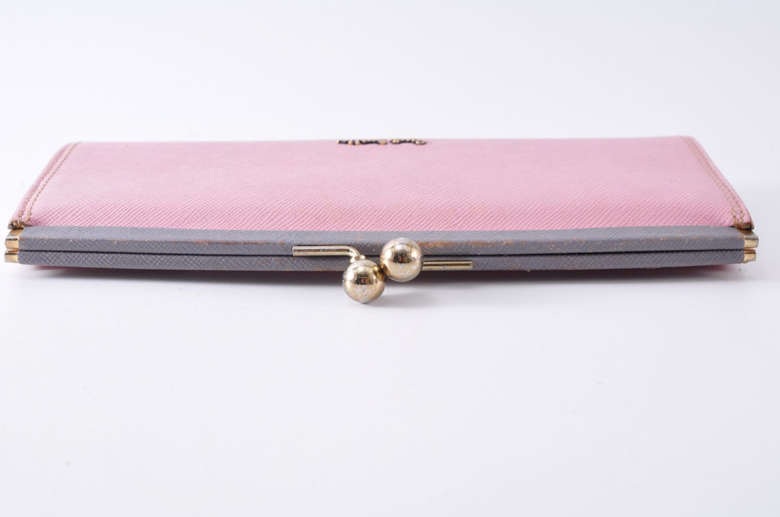 Paul Smith ポールスミス がま口 Long Wallet 長財布 Ladies レディース Pink Gray ピンク グレー Gold Logo ゴールド ロゴ Paul Smith ポールスミス がま口 Long Wallet 長財布 Ladies レディース Pink Gray ピンク グレー Gold Logo ゴールド ロゴ