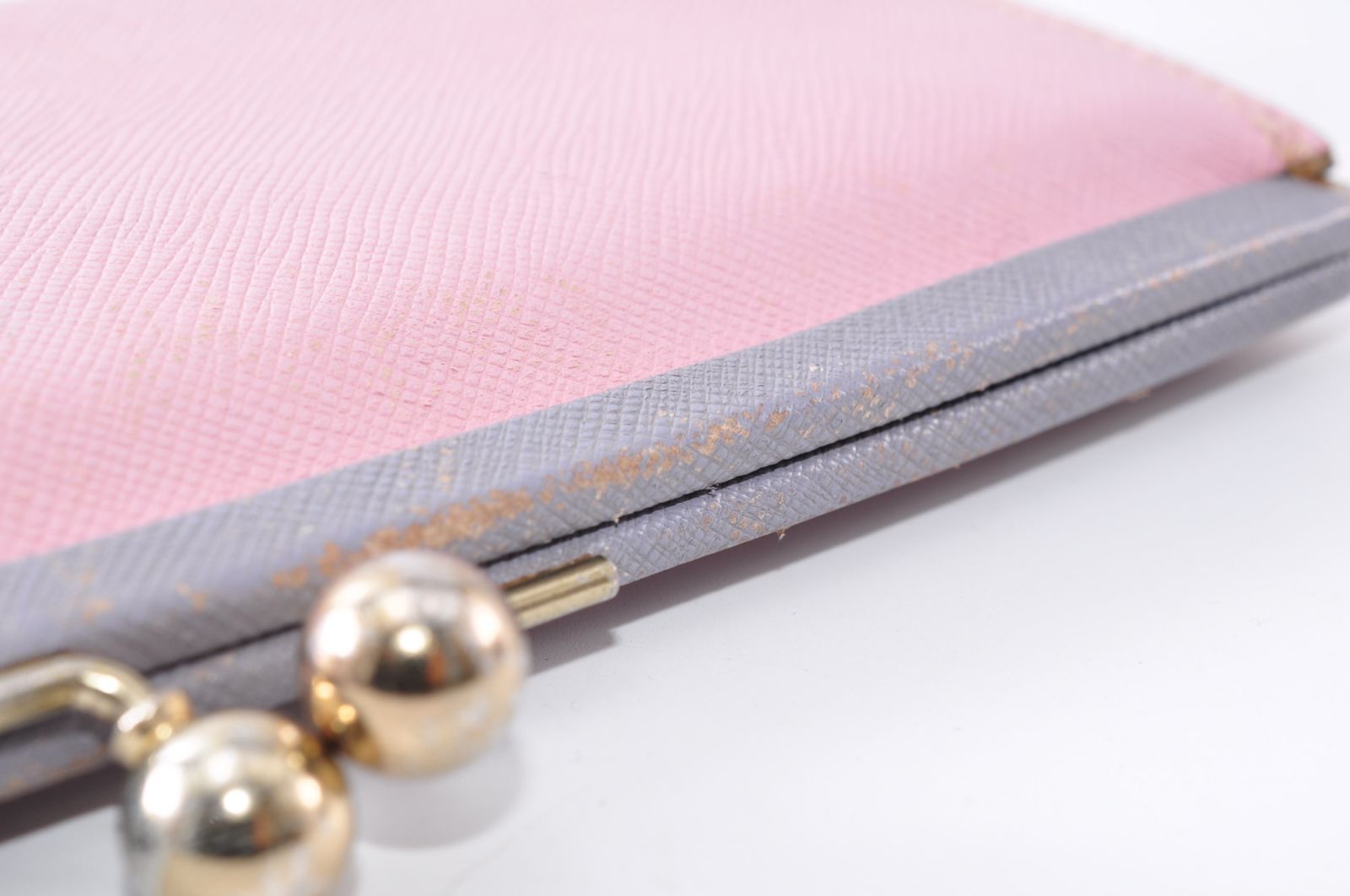 Paul Smith ポールスミス がま口 Long Wallet 長財布 Ladies レディース Pink Gray ピンク グレー Gold Logo ゴールド ロゴ Paul Smith ポールスミス がま口 Long Wallet 長財布 Ladies レディース Pink Gray ピンク グレー Gold Logo ゴールド ロゴ