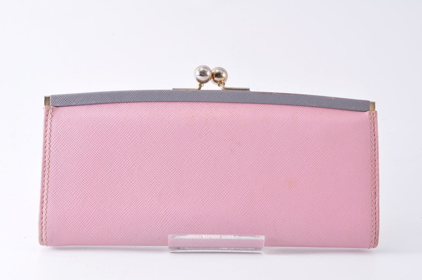 Paul Smith ポールスミス がま口 Long Wallet 長財布 Ladies レディース Pink Gray ピンク グレー Gold Logo ゴールド ロゴ Paul Smith ポールスミス がま口 Long Wallet 長財布 Ladies レディース Pink Gray ピンク グレー Gold Logo ゴールド ロゴ
