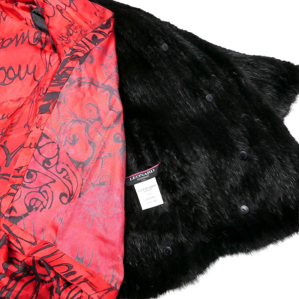 LEONARD レオナール コート サイズ9R ミンクヤーン 毛皮 ファーコート
