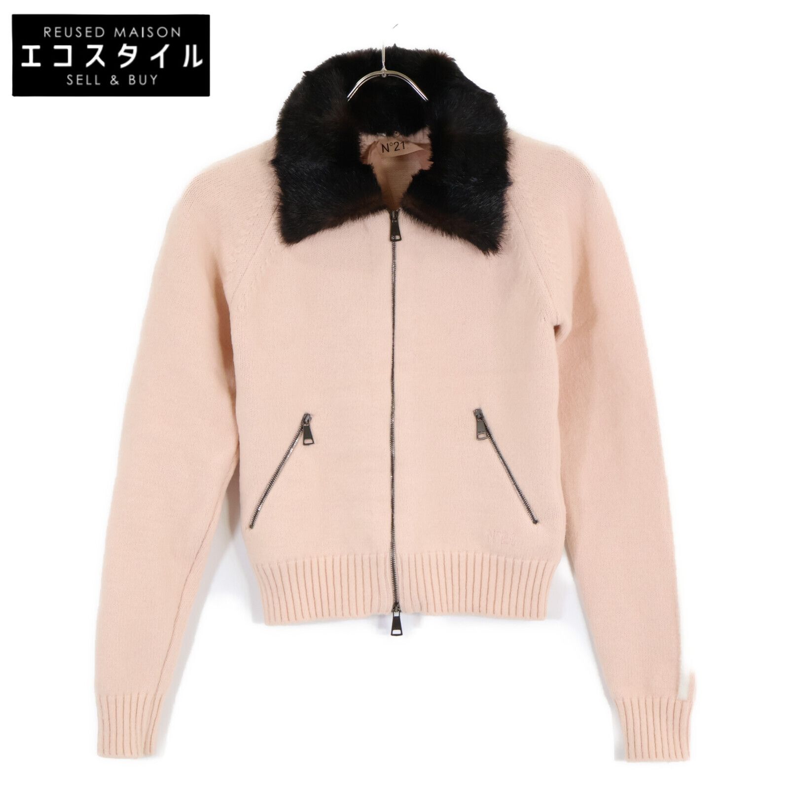 N゜21 ヌメロ ヴェントゥーノ A021-9008 フェイクファーカラー付  