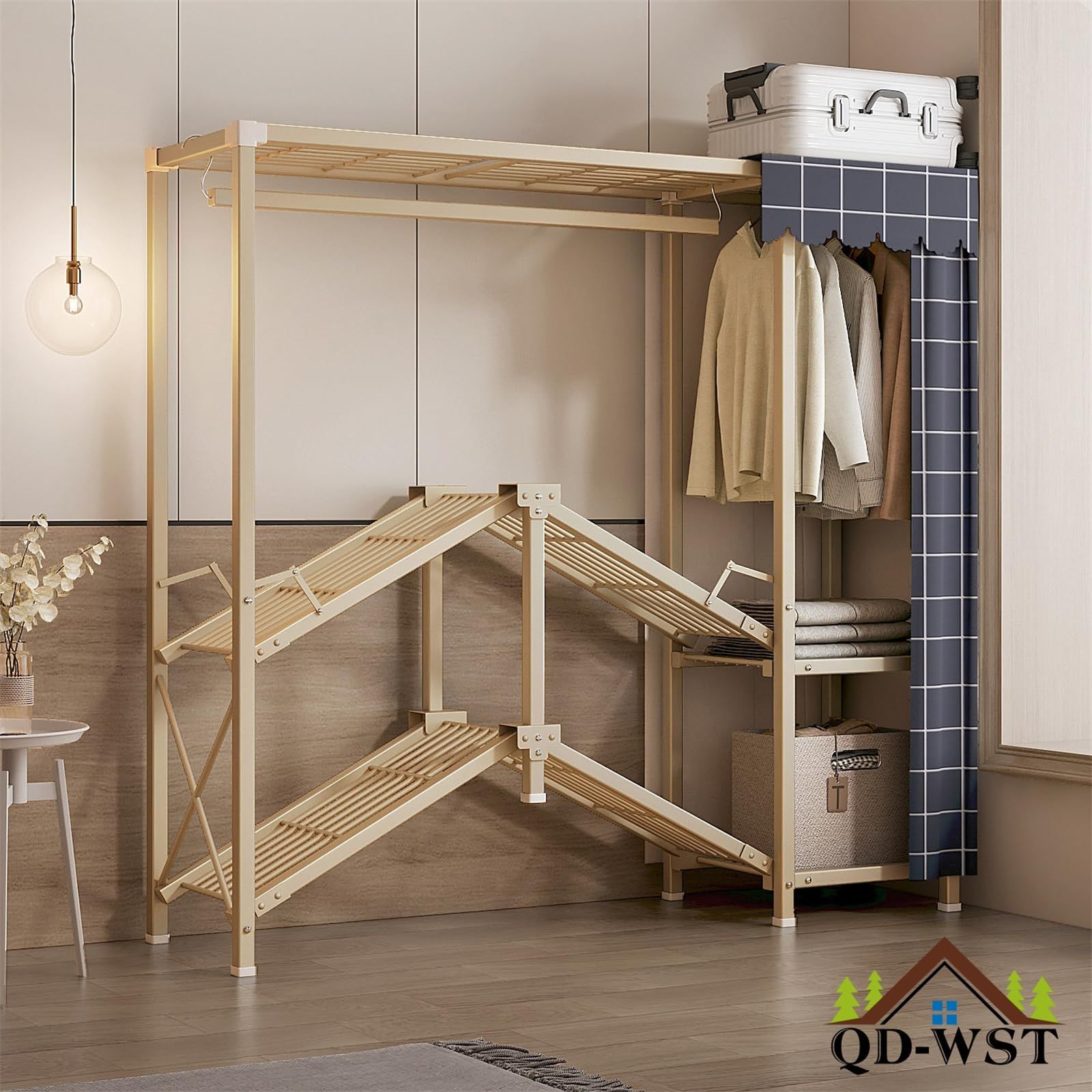 新品 ワードローブ カバー付き クローゼット 大容量 折りたたみ