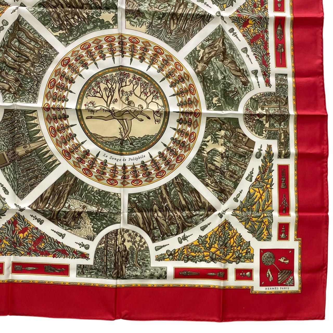 エルメス　HERMES　スカーフ　カレ90　ポリフィルの夢想 極美品 HERMES エルメス スカーフ シルク カレ90 Le Songe de