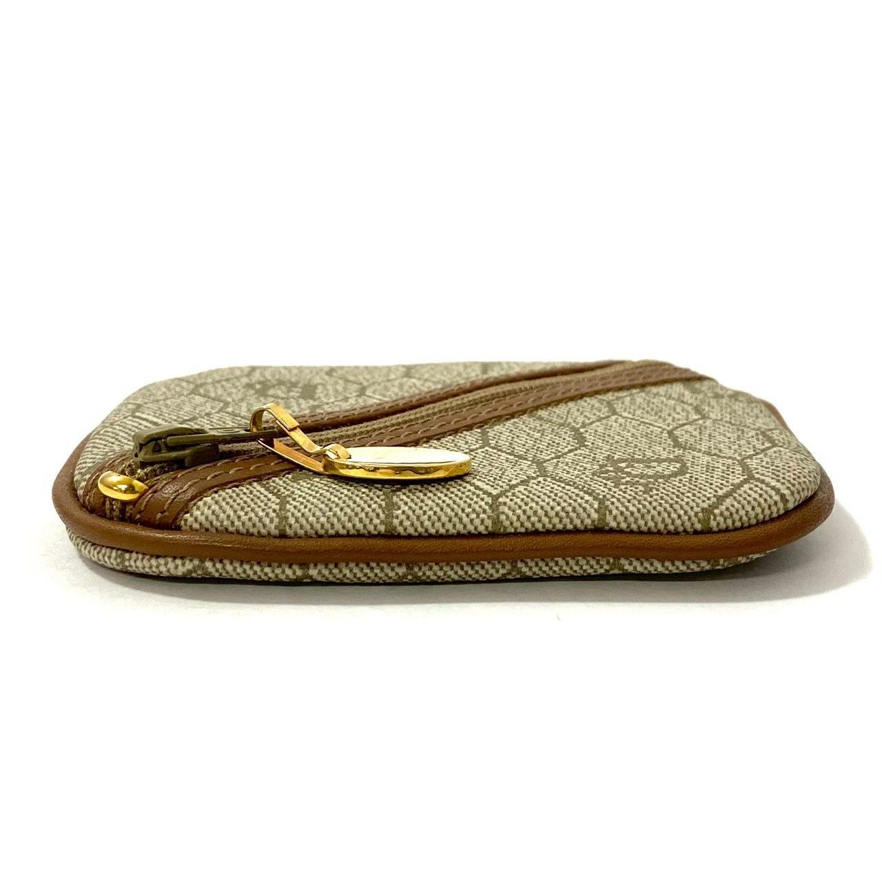 Y【Dior】ハニカム柄 コインケース ブラウン/茶 小銭入れ 財布 ポーチ