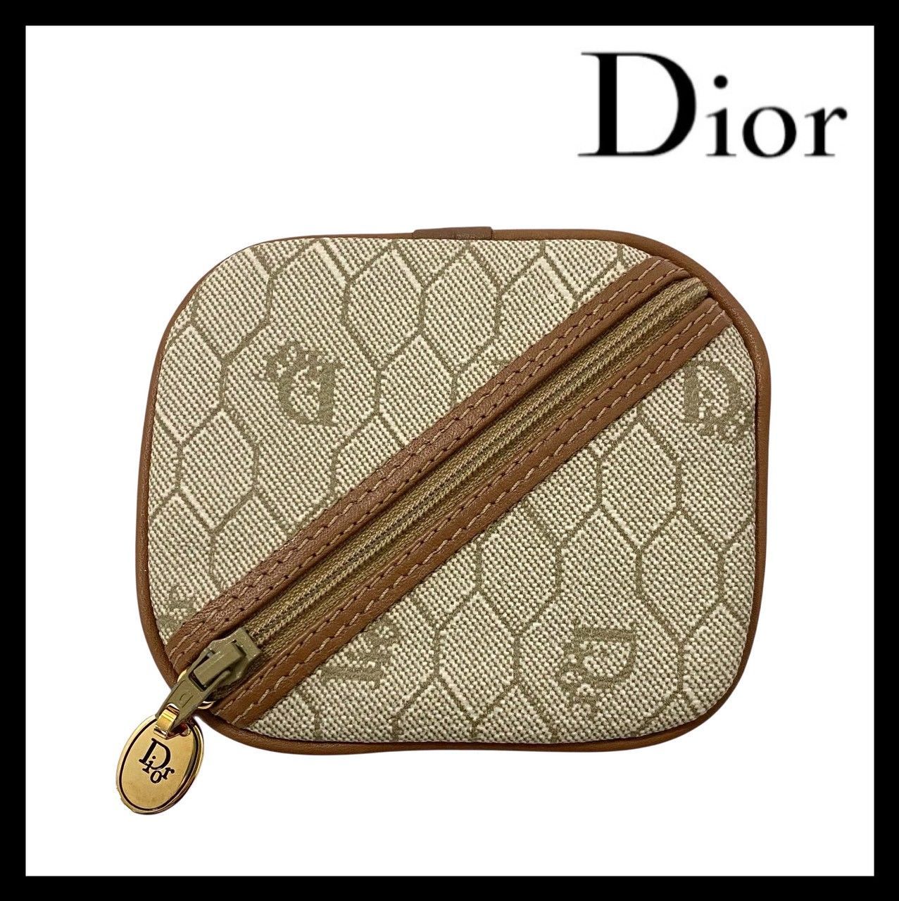 Dior ブラウンパターン ポーチ DIOR | A5 トライアングル ポーチ ディオール オブリーク ジャカード