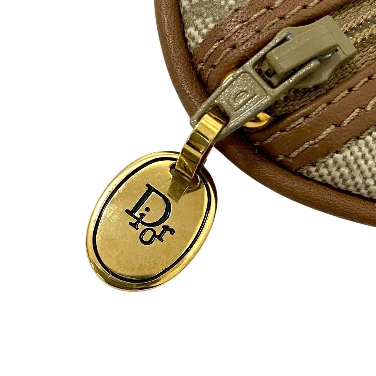 Y【Dior】ハニカム柄 コインケース ブラウン/茶 小銭入れ 財布 ポーチ