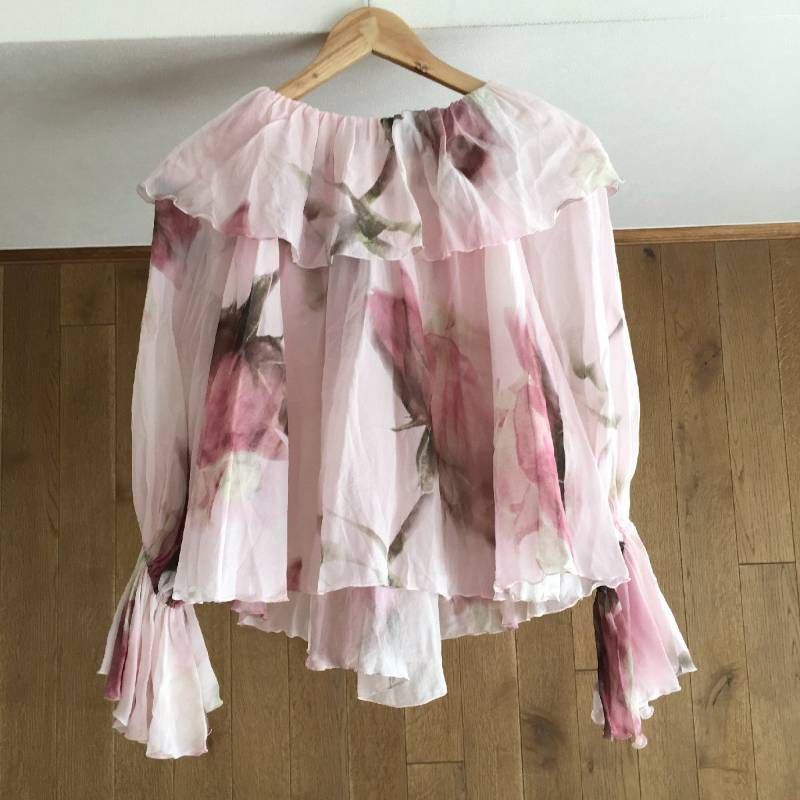 Blumarine*ブルマリン　シルク100%　シフォンスカート　フリル　38 Blumarine*ブルマリン シルク100% シフォンスカート ブルマリン