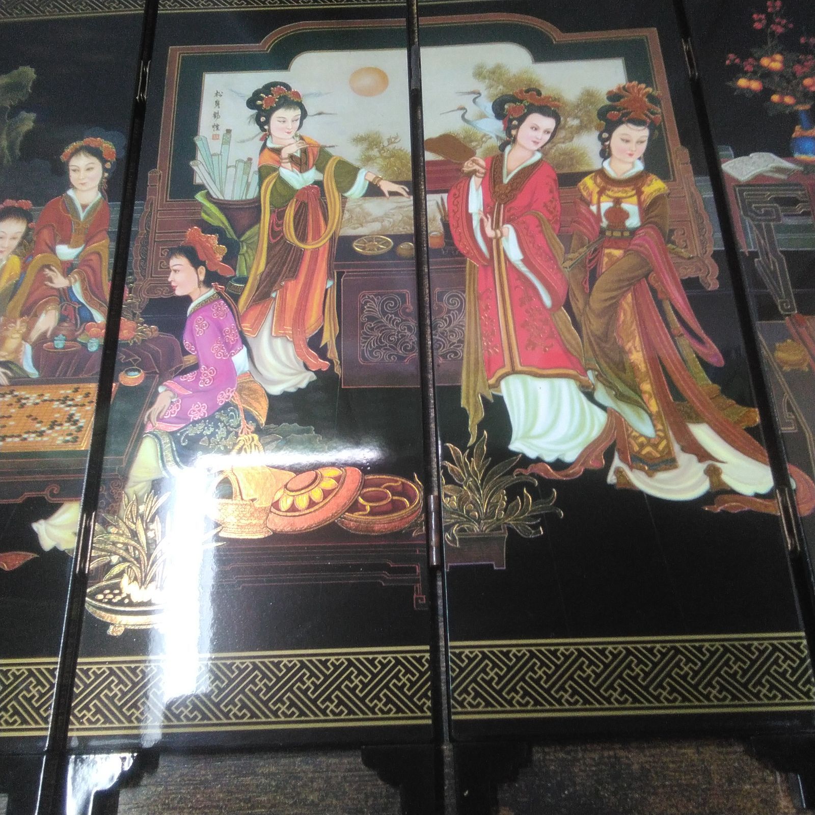 ミニ屏風 仿古小屏風 紅楼夢十二金釵 ケース付 S148 - メルカリ