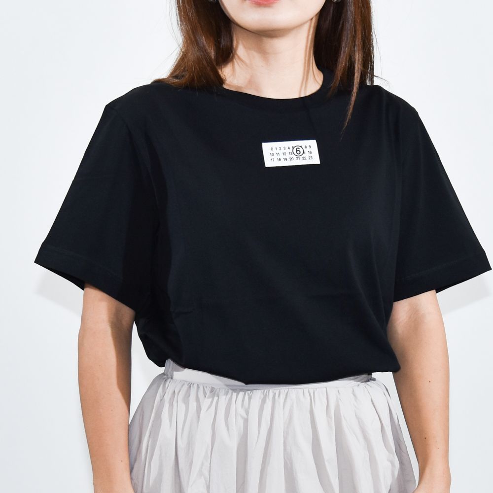 ブラック MM6 Maison Margiela Kids ロゴ Tシャツ M61022 MM04I