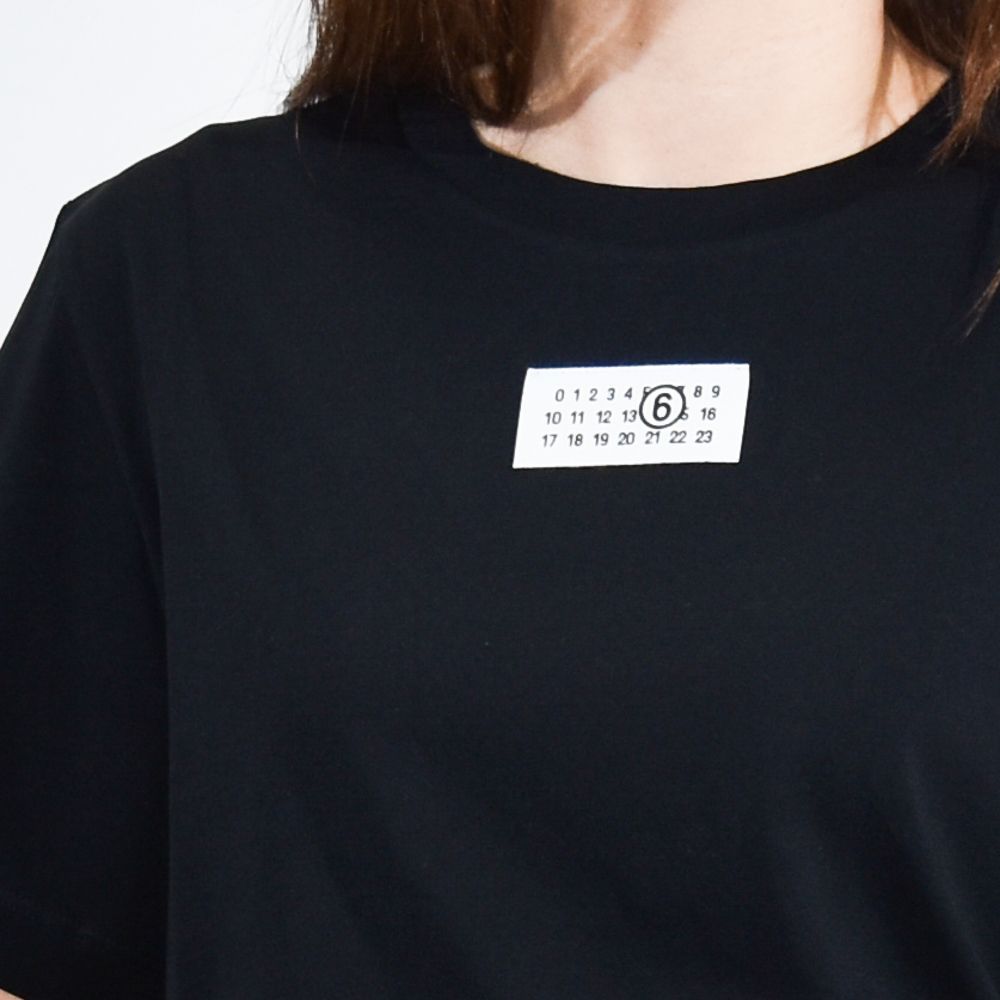 ブラック MM6 Maison Margiela Kids ロゴ Tシャツ M61022 MM04I