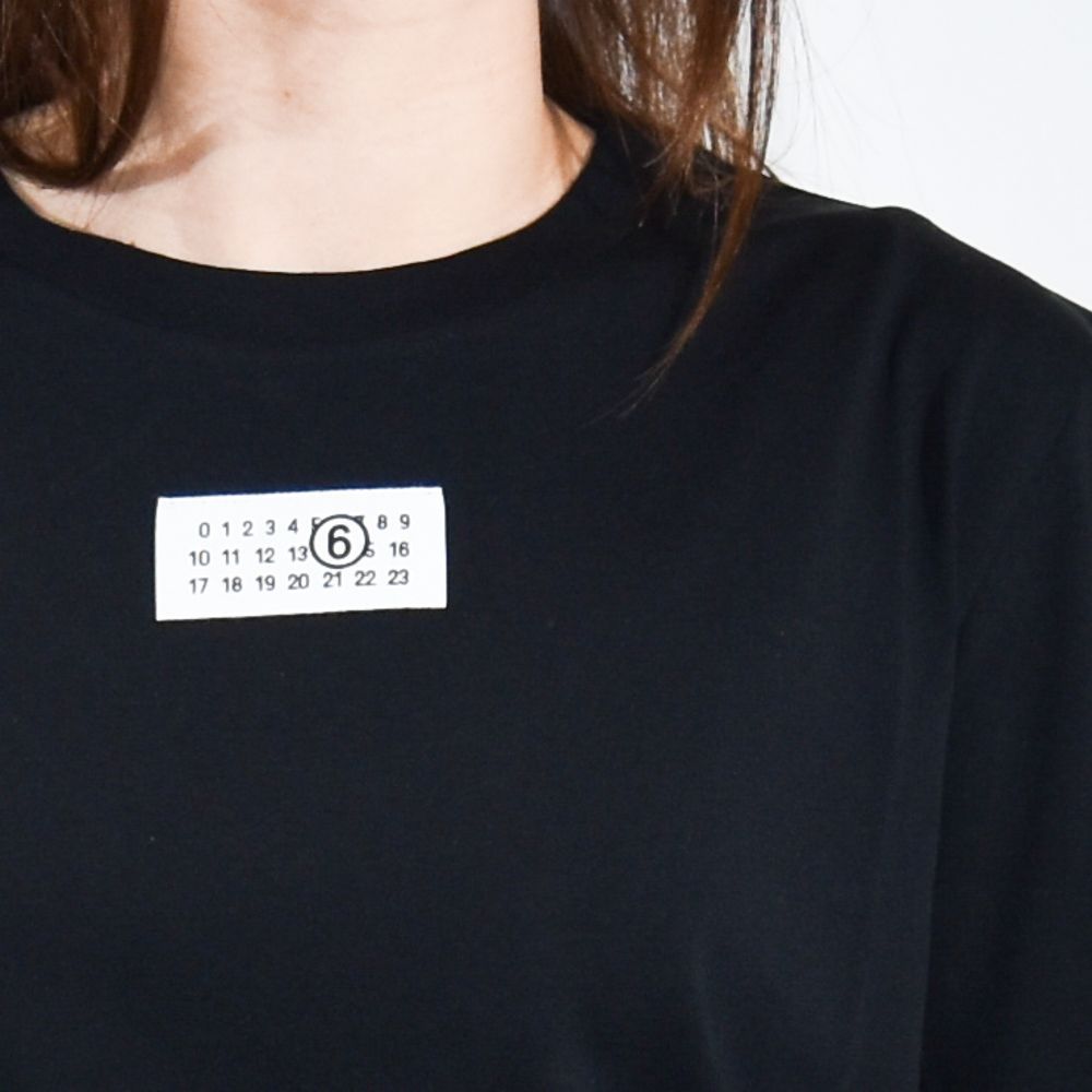 ブラック MM6 Maison Margiela Kids ロゴ Tシャツ M61022 MM04I