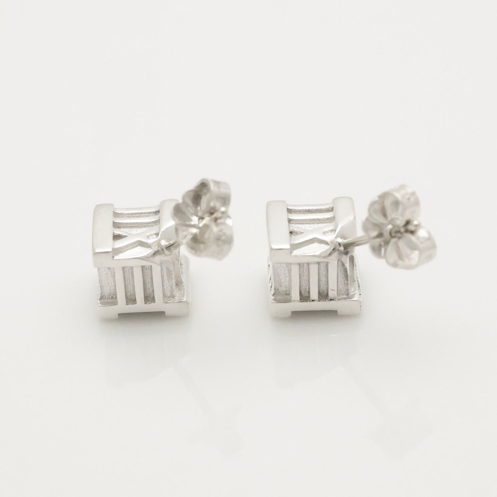 美品】ティファニー TIFFANY&Co. アトラス キューブ スタッド ピアス
