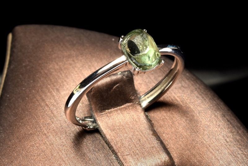 1点物】シルバー925◇入手困難 モルダバイト 6x4mm 指輪リング(サイズ