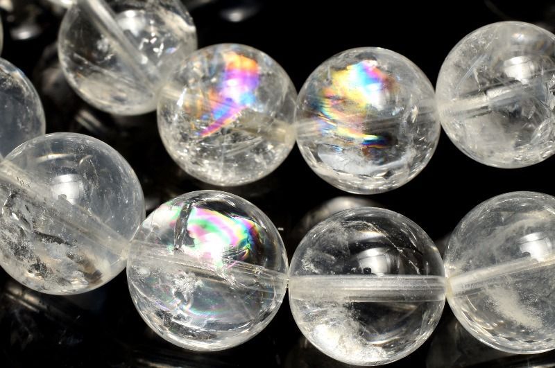 【天然石】希少・エンジェルブルーラダー 虹入り！ 虹入り◇マダガスカル産 ブルーエンジェルラダークォーツ 7mm