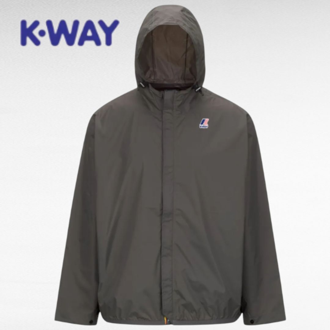 K-WAY フード付きナイロンジャケット M グレー K-WAY ナイロンジャケット フード付き ウインドブレーカー Grey Smoked