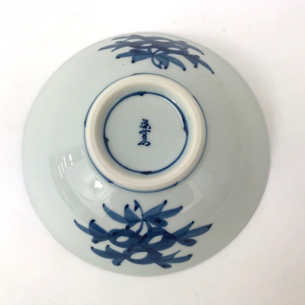 長期保管未使用品 有田焼 源右衛門窯 赤濃牡丹絵鉢 手描き 木箱付き