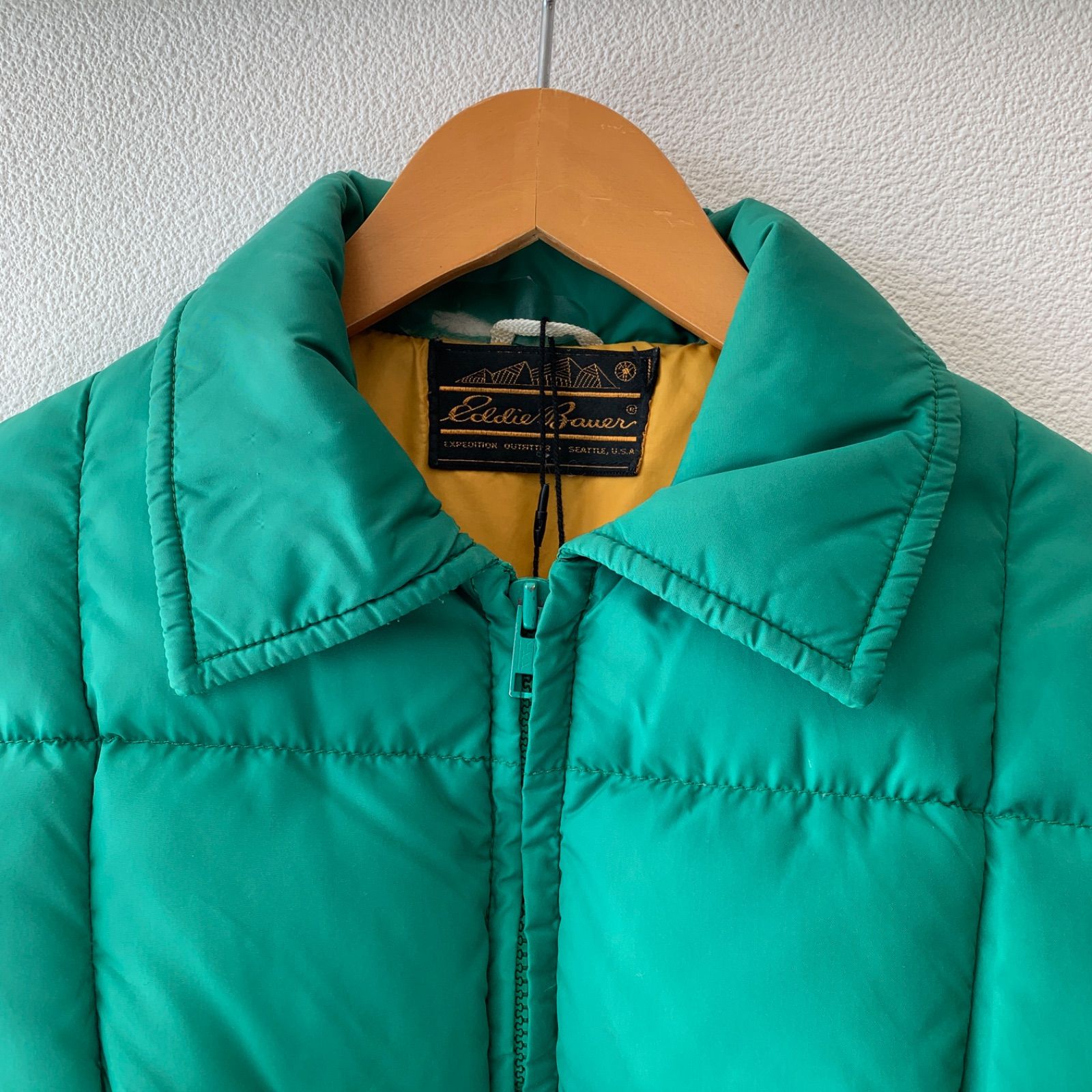 Eddie Bauer Down jacket double zip グリーン 黒タグ（前期） - メルカリ