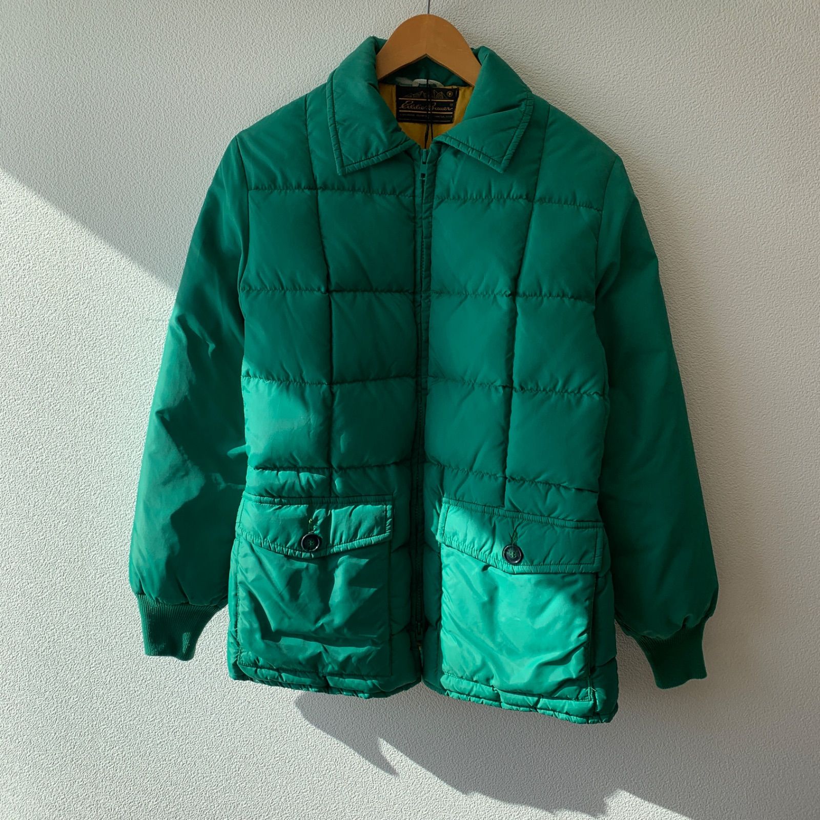 Eddie Bauer Down jacket double zip グリーン 黒タグ（前期） - メルカリ