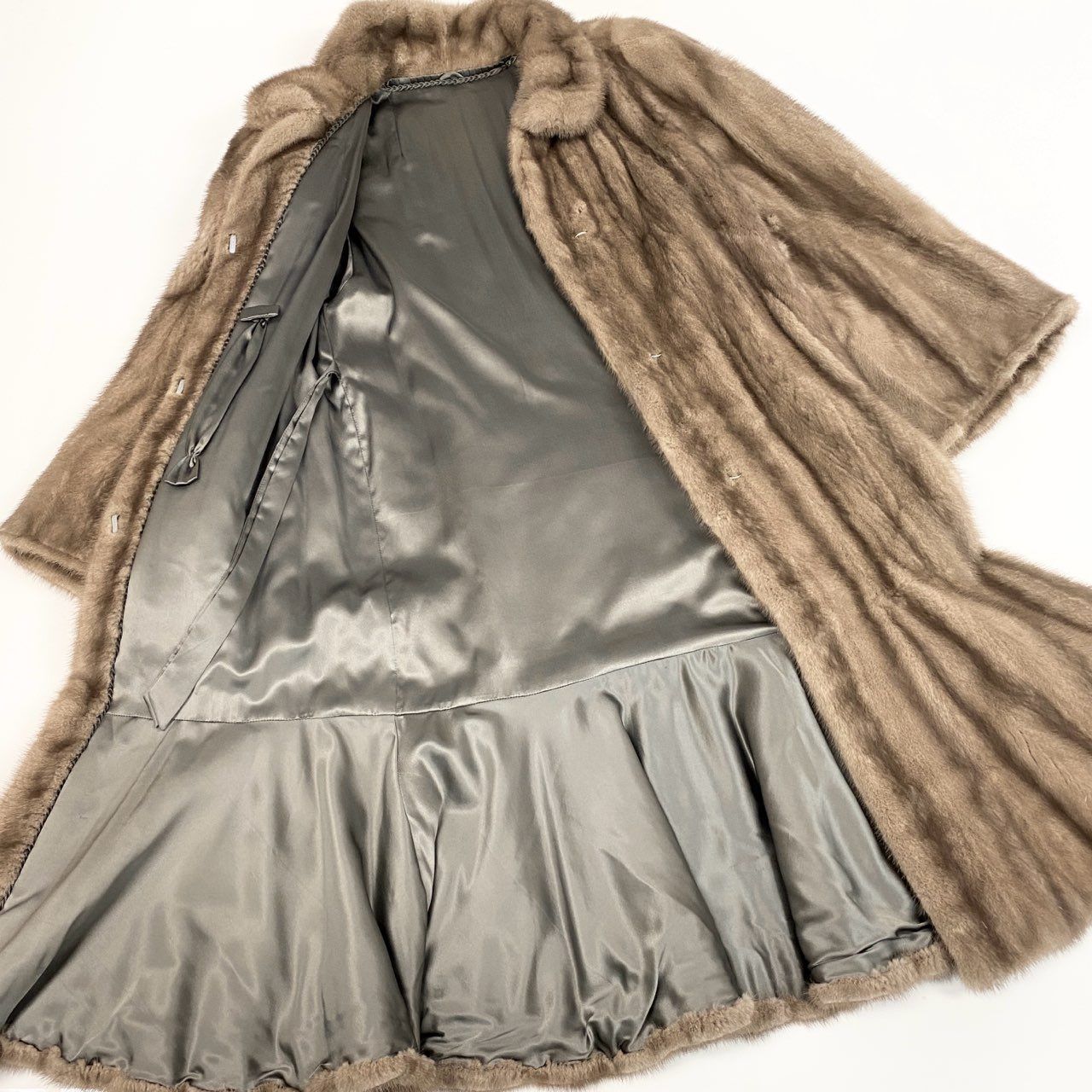 82a27 SAGA MINK サガミンク 銀サガ 衿付き サファイアミンク 丈120cm