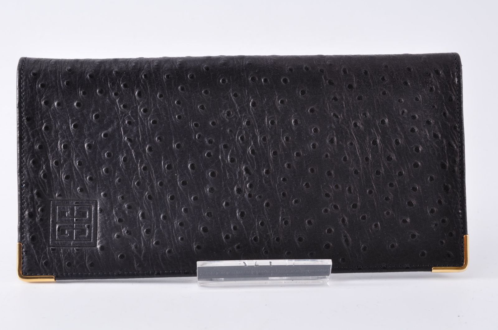 ジバンシー 美品 Givenchy オーストリッチ ダチョウ革 Long 三つ折り 