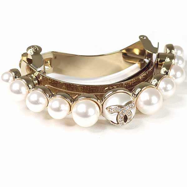 シャネル CHANEL ポニーバレッタ ヘアアクセサリー ココマーク ライン