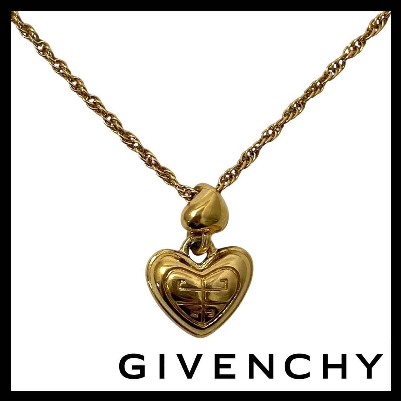 GIVENCHY】ハート ロゴ ネックレス ゴールド/金カラー ヴィンテージ