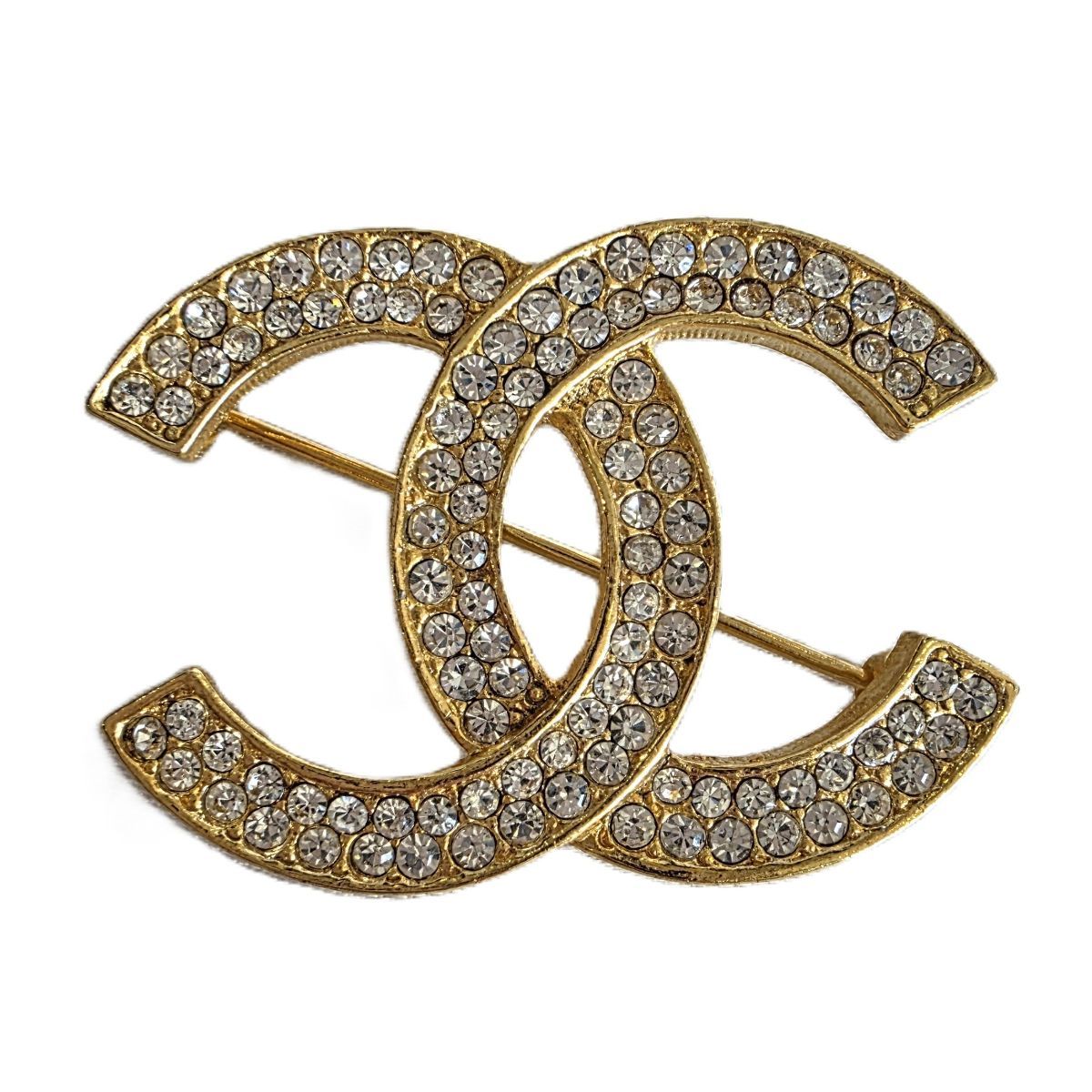 CHANEL シャネル ヴィンテージ ココマーク ラインストーン ブローチ