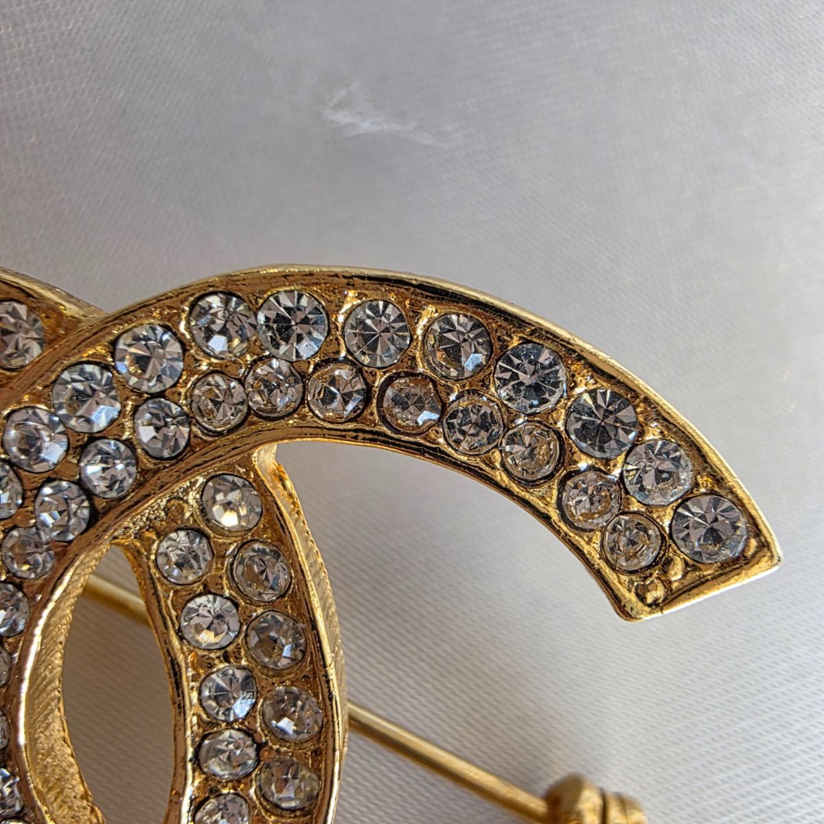 CHANEL シャネル ヴィンテージ ココマーク ラインストーン ブローチ