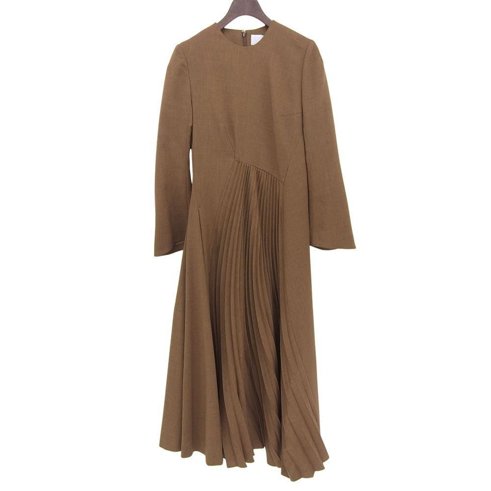 Mame Kurogouchi マメクロゴウチ 美品 Curved Pleated Dress プリーツ