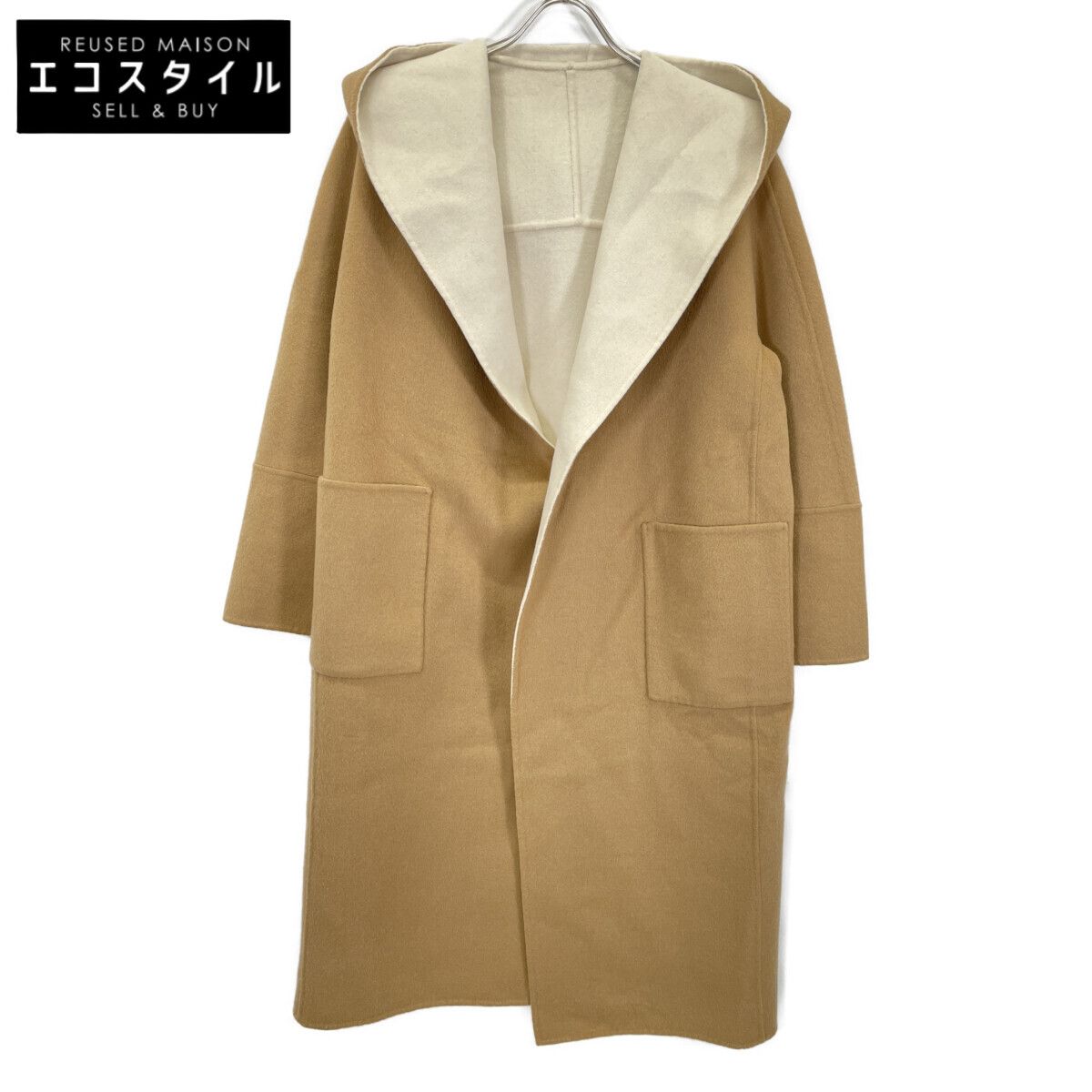 ADORE アドーア 531-6252008 ｷｬﾒﾙ×ｱｲﾎﾞﾘｰ ｶｼﾐﾔ混 2TONEﾌｰﾃﾞｯﾄｺﾝｸﾞｺｰﾄ