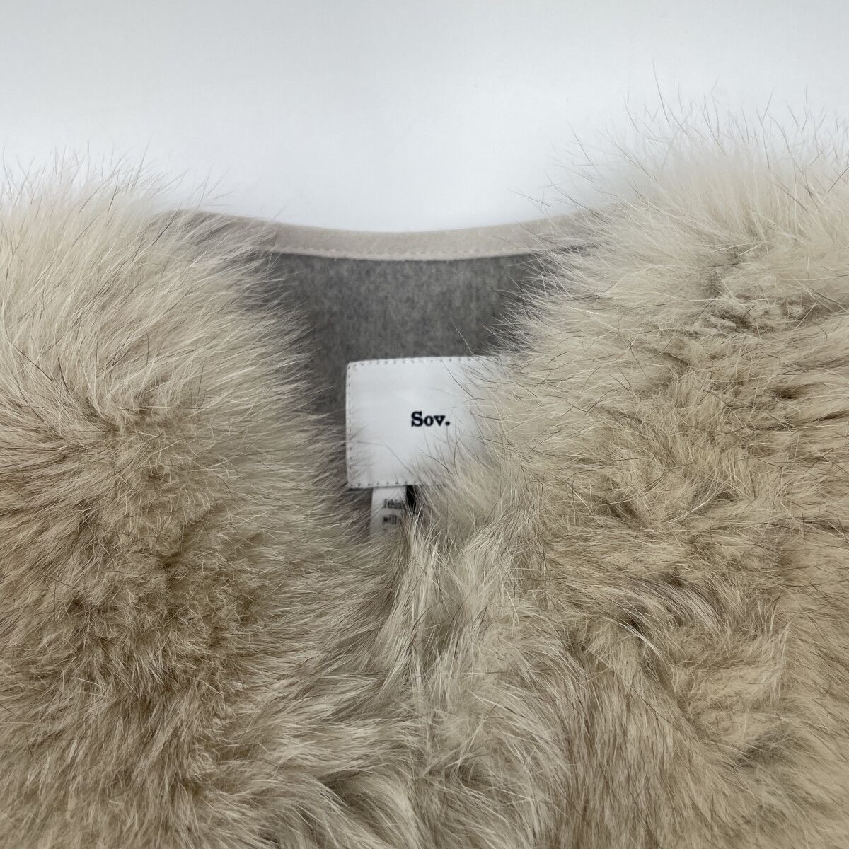 SOV. ソブ ダブルスタンダード ﾍﾞｰｼﾞｭ ｳｰﾙ/ｶｼﾐﾔ ﾌｫｯｸｽﾌｧｰﾍﾞｽﾄ 36