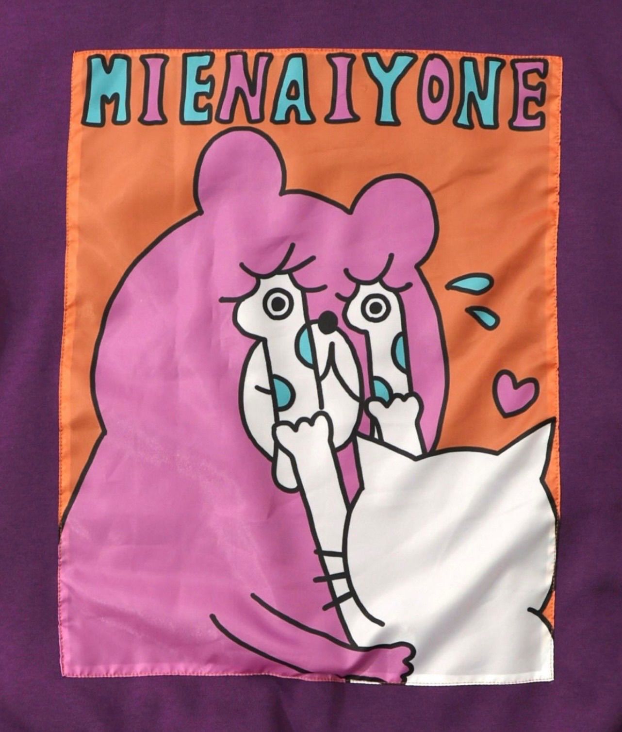 スカラーパリティ353130：ネコとクマとチンアナゴ柄 リメイク風裏起毛