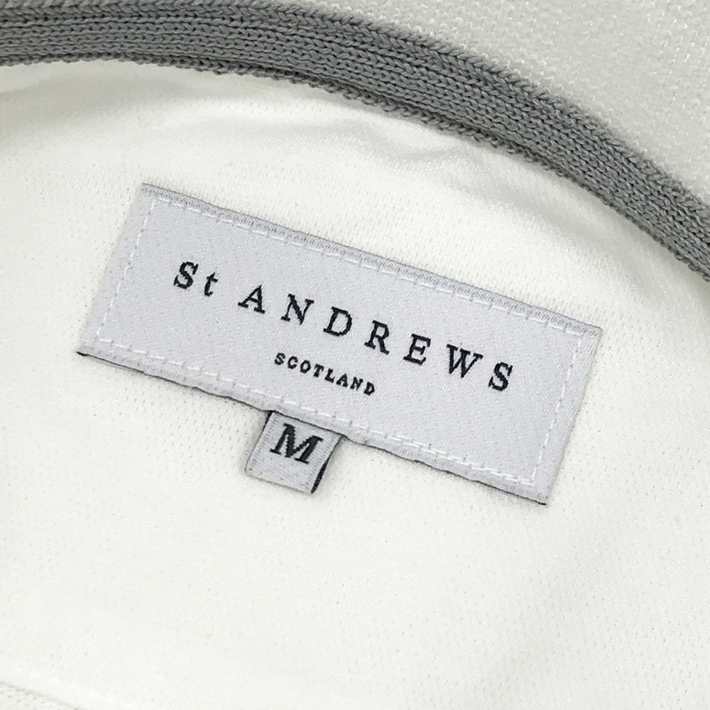サイズ：M ST ANDREWS セントアンドリュース 半袖ポロシャツ ホワイト
