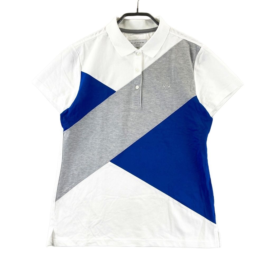 サイズ：M ST ANDREWS セントアンドリュース 半袖ポロシャツ ホワイト