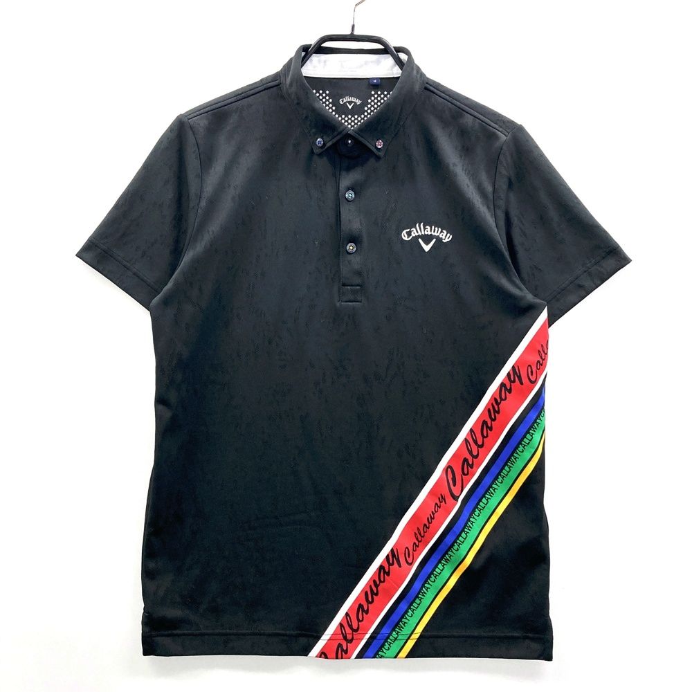 サイズ：M CALLAWAY キャロウェイ 半袖ポロシャツ ボタンダウン 総柄
