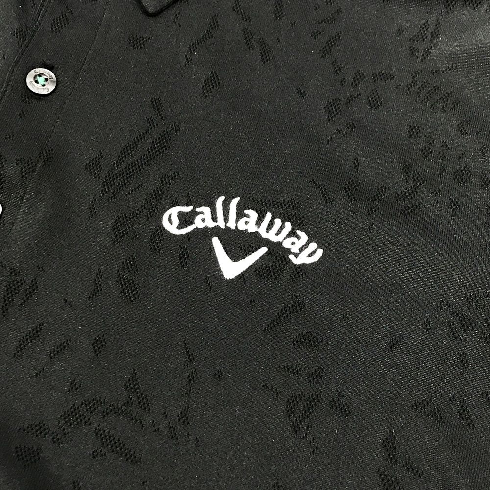 【未使用】Callaway　キャロウェイ　ポロシャツ　M　ブラック　総柄　ゴルフ キャロウェイ CALLAWAY ゴルフウエア ポロシャツ ポロカラー 半袖 総柄
