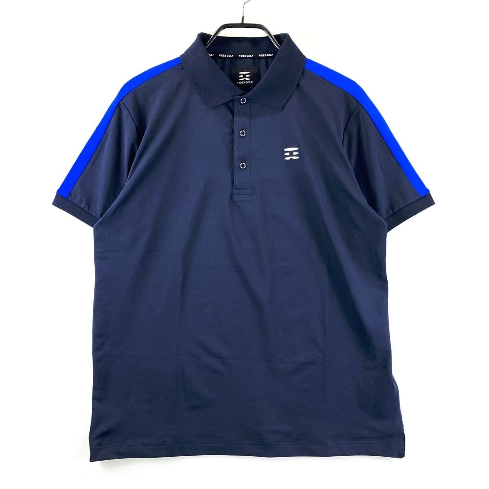 サイズ：L FIDES GOLF フィデスゴルフ 半袖ポロシャツ ネイビー系