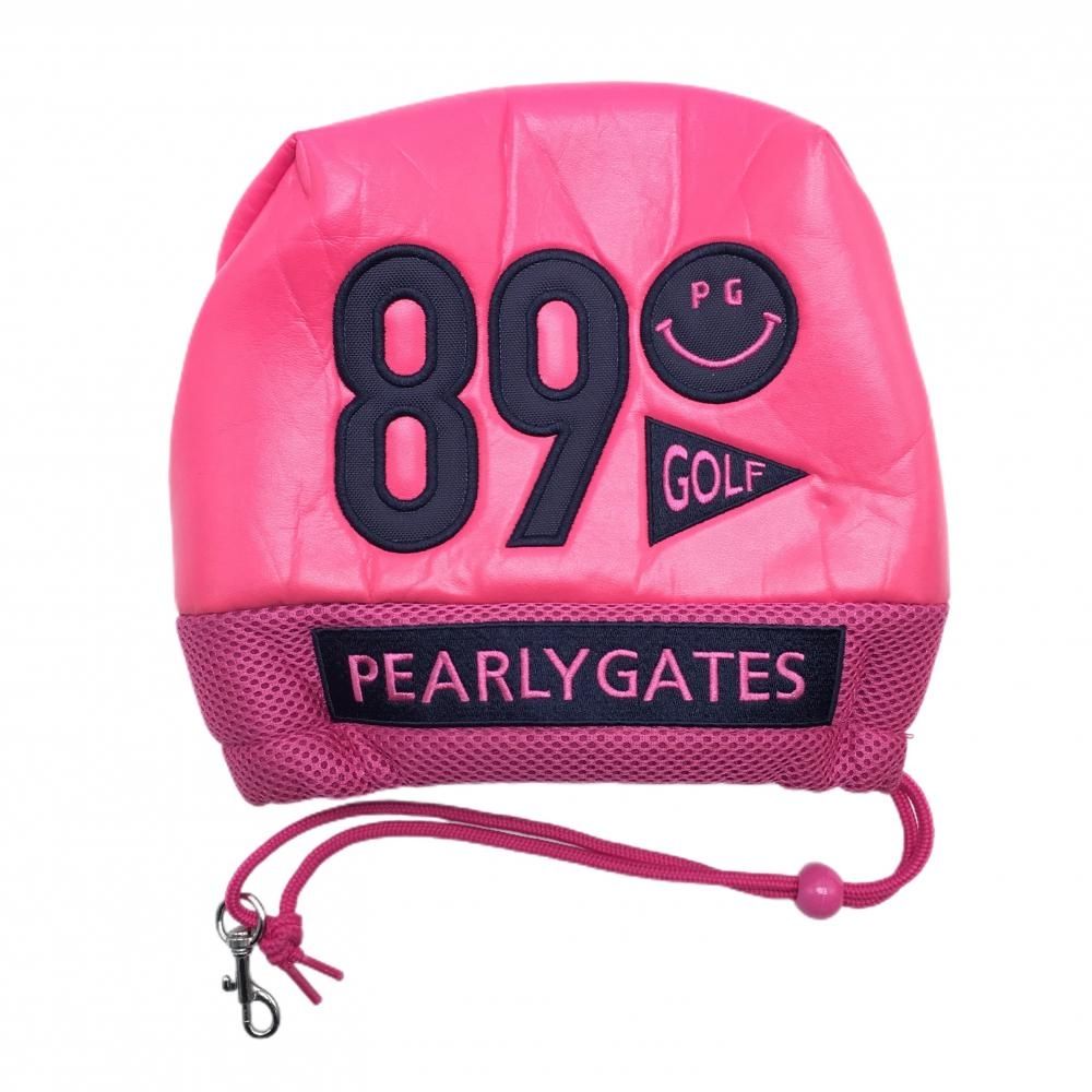 超美品】パーリーゲイツ アイアンカバー ピンク×ネイビー ニコちゃん