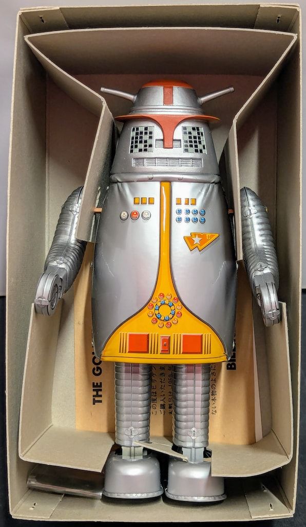 ビリケン商会 ゼンマイ歩行ブリキ ロボット・ハック (シルバー) 230mm