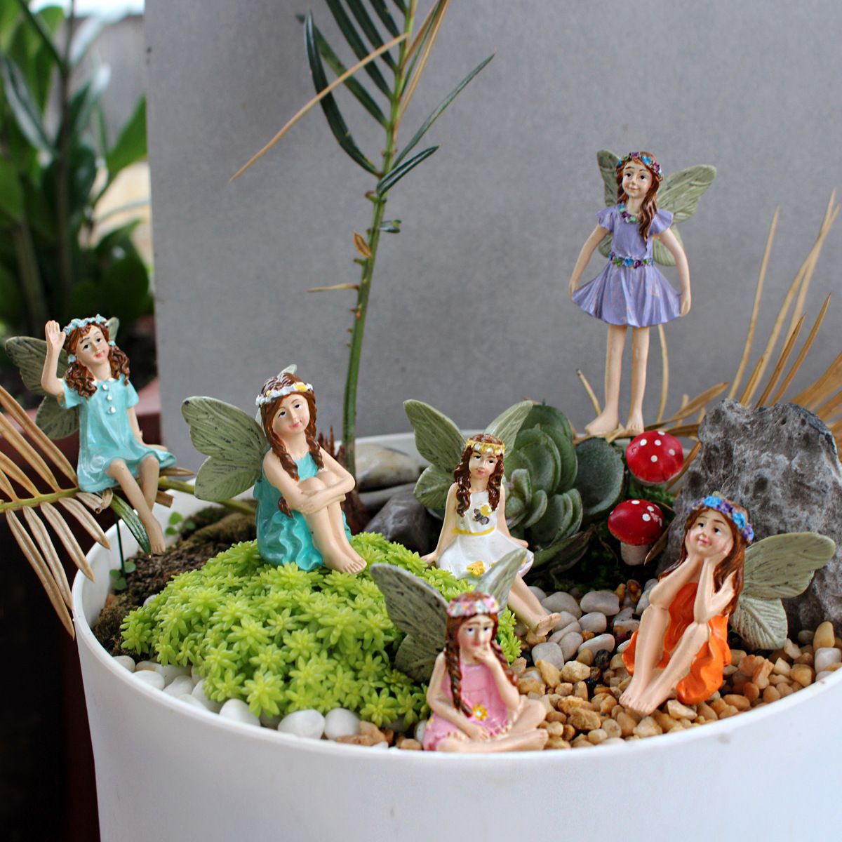 新品未使用 ギフト用花壇レジンフィギュア フェアリー妖精スティック