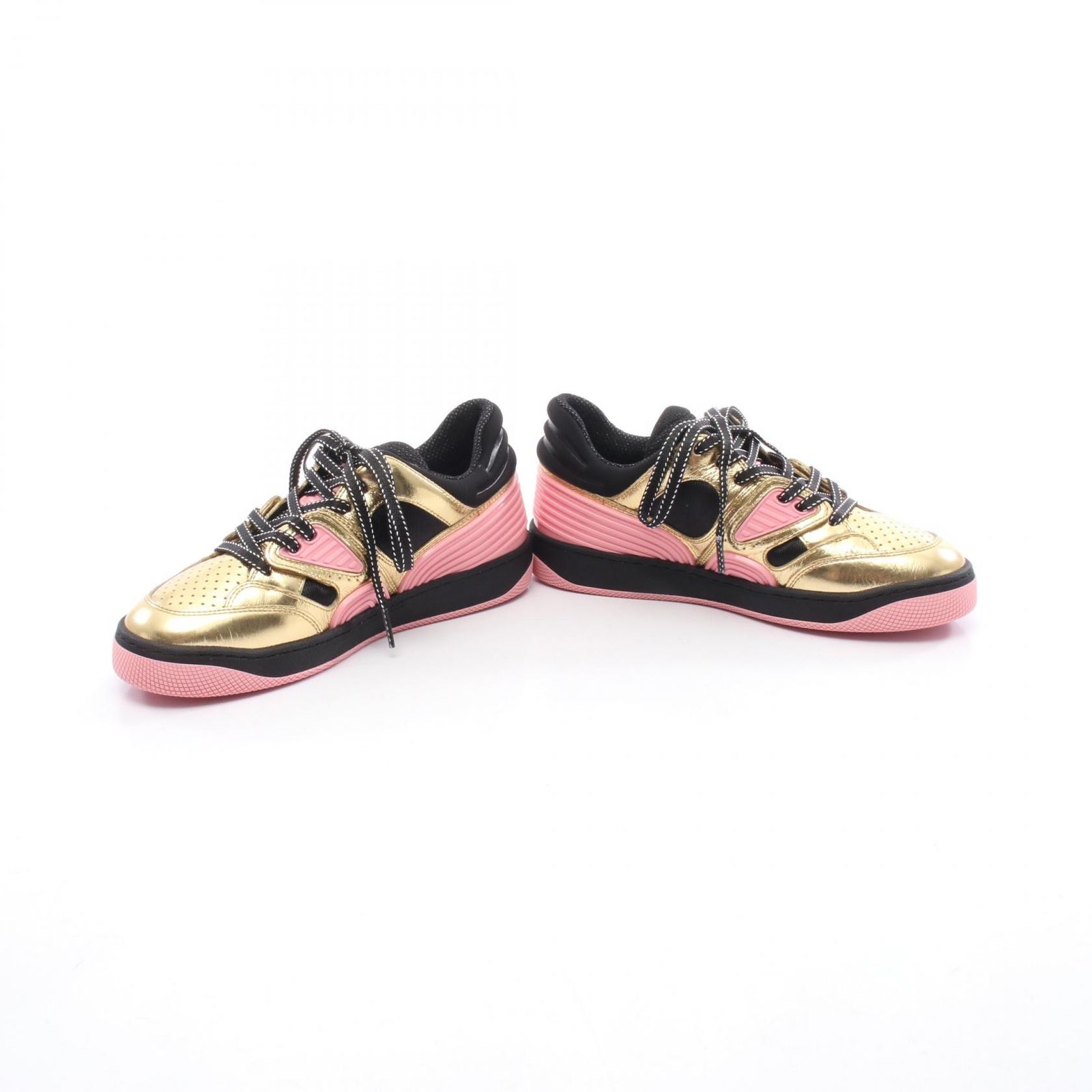 グッチ GUCCI スニーカー BASKET LOW ゴールド レザー 725905 BASKET