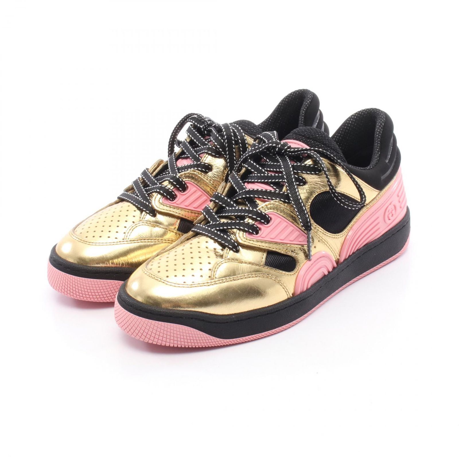 グッチ GUCCI スニーカー BASKET LOW ゴールド レザー 725905 BASKET