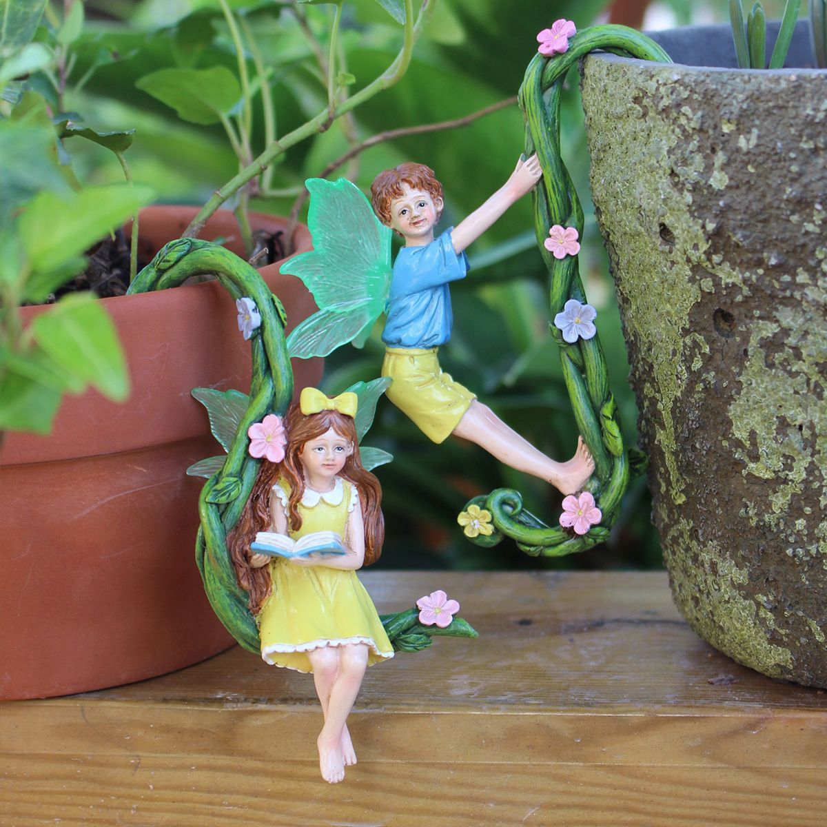 新品未使用 新品 ツタフェアリーペンダント 2 点セット レジン盆栽装飾